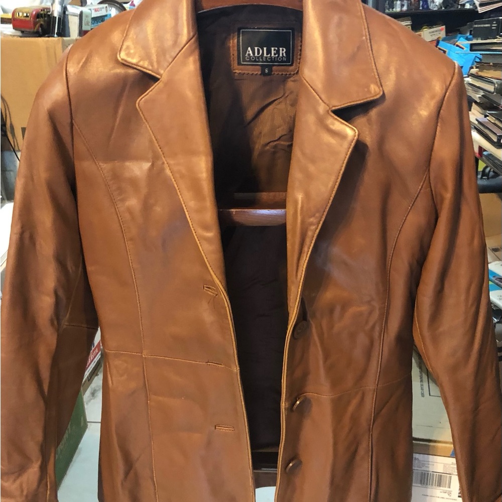 Adler Women's Brown 100% Leather Outer Shell Jacket